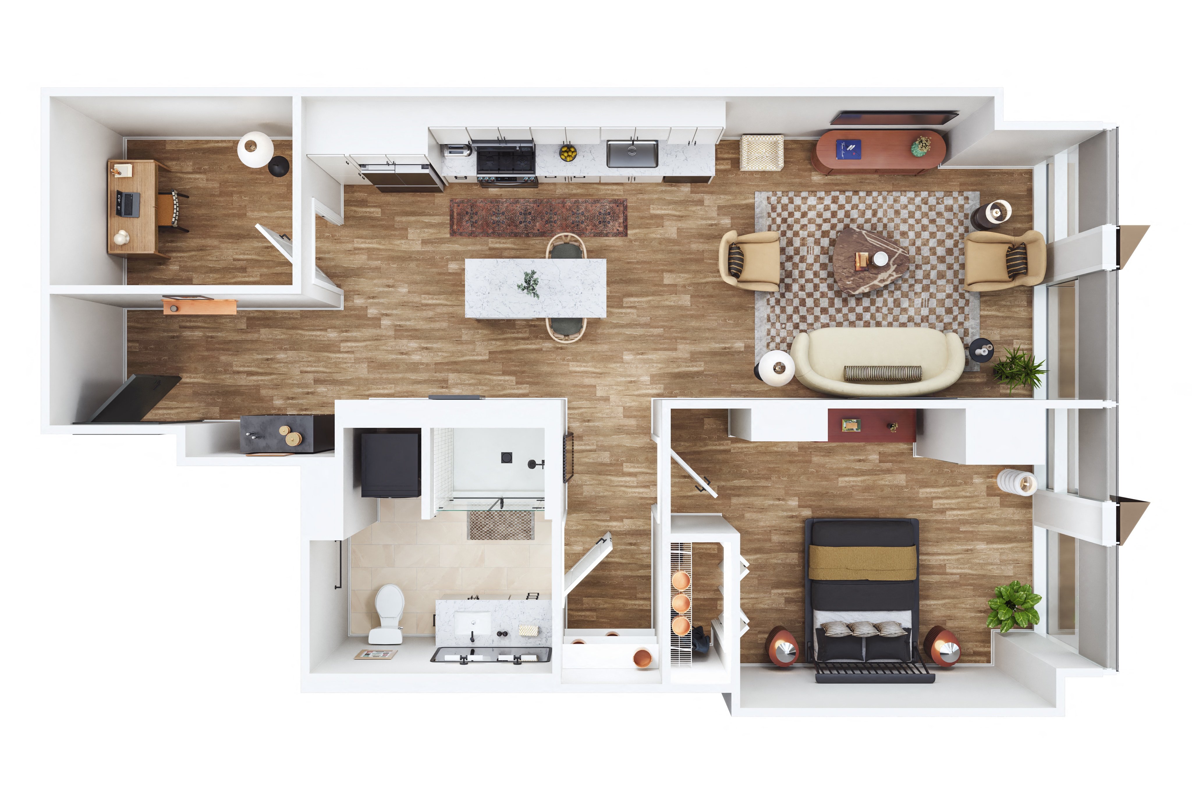 One Bed- M floor plan