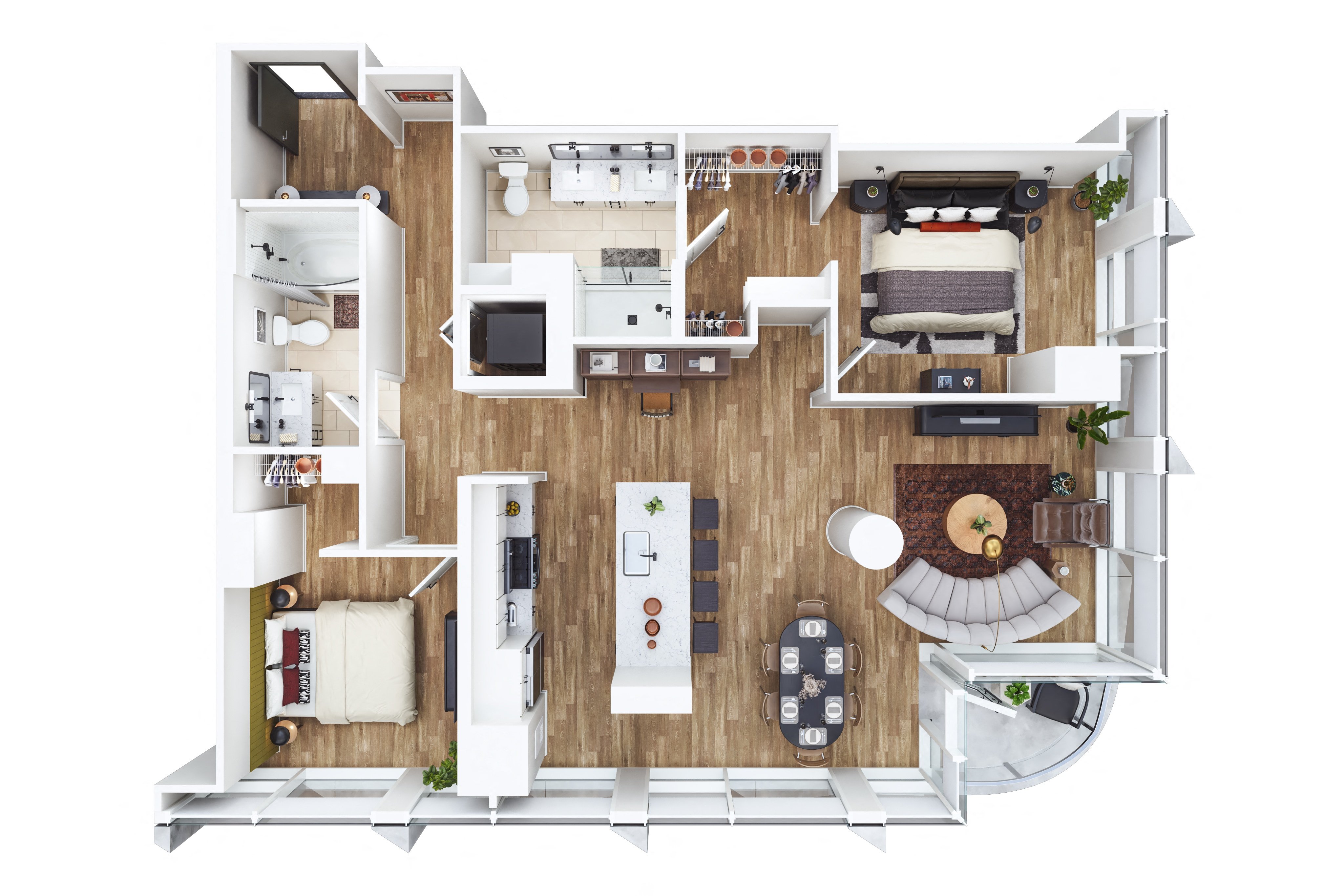 Two Bed - H floor plan