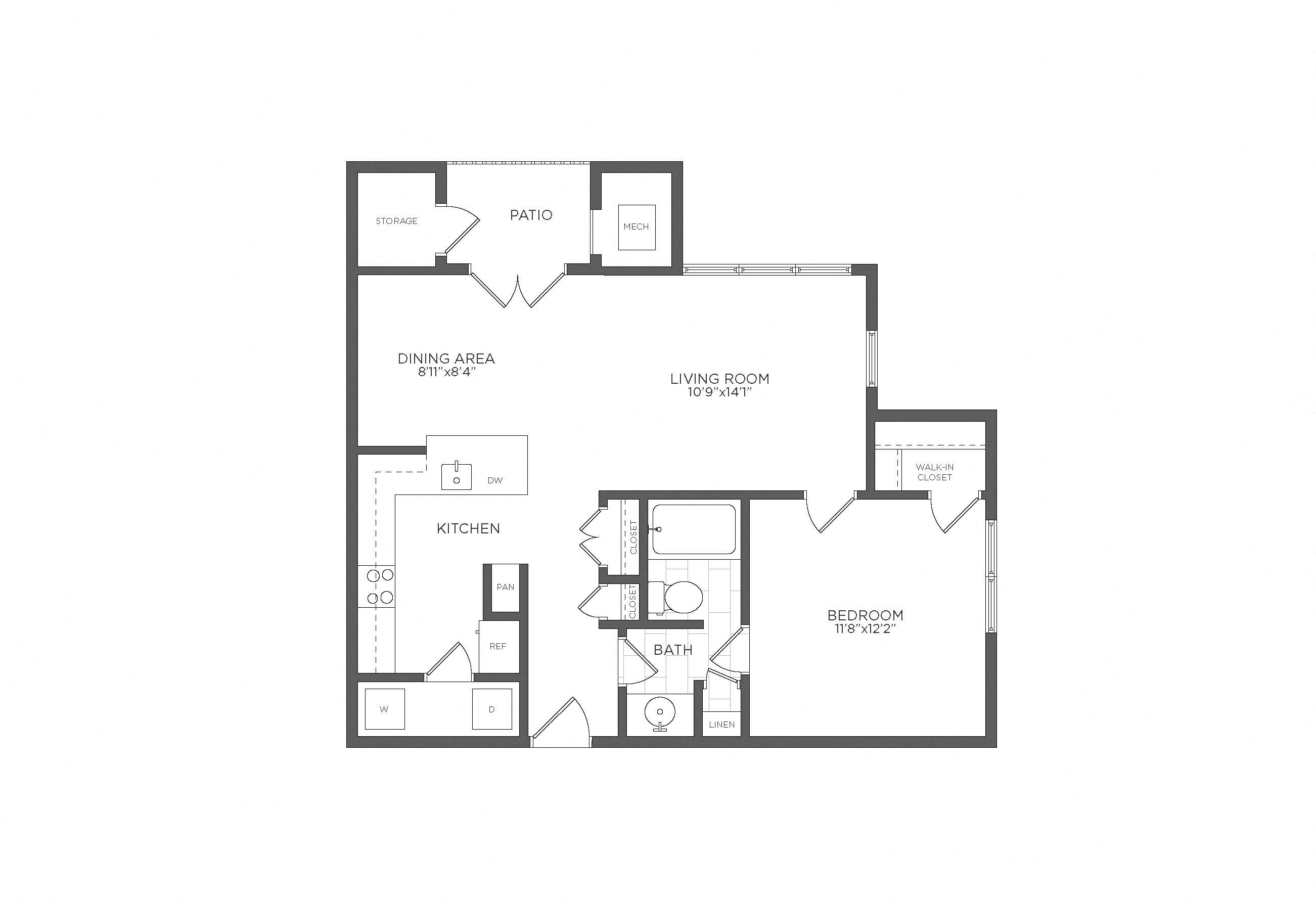 1 Bed/1 Bath-A1 floor plan
