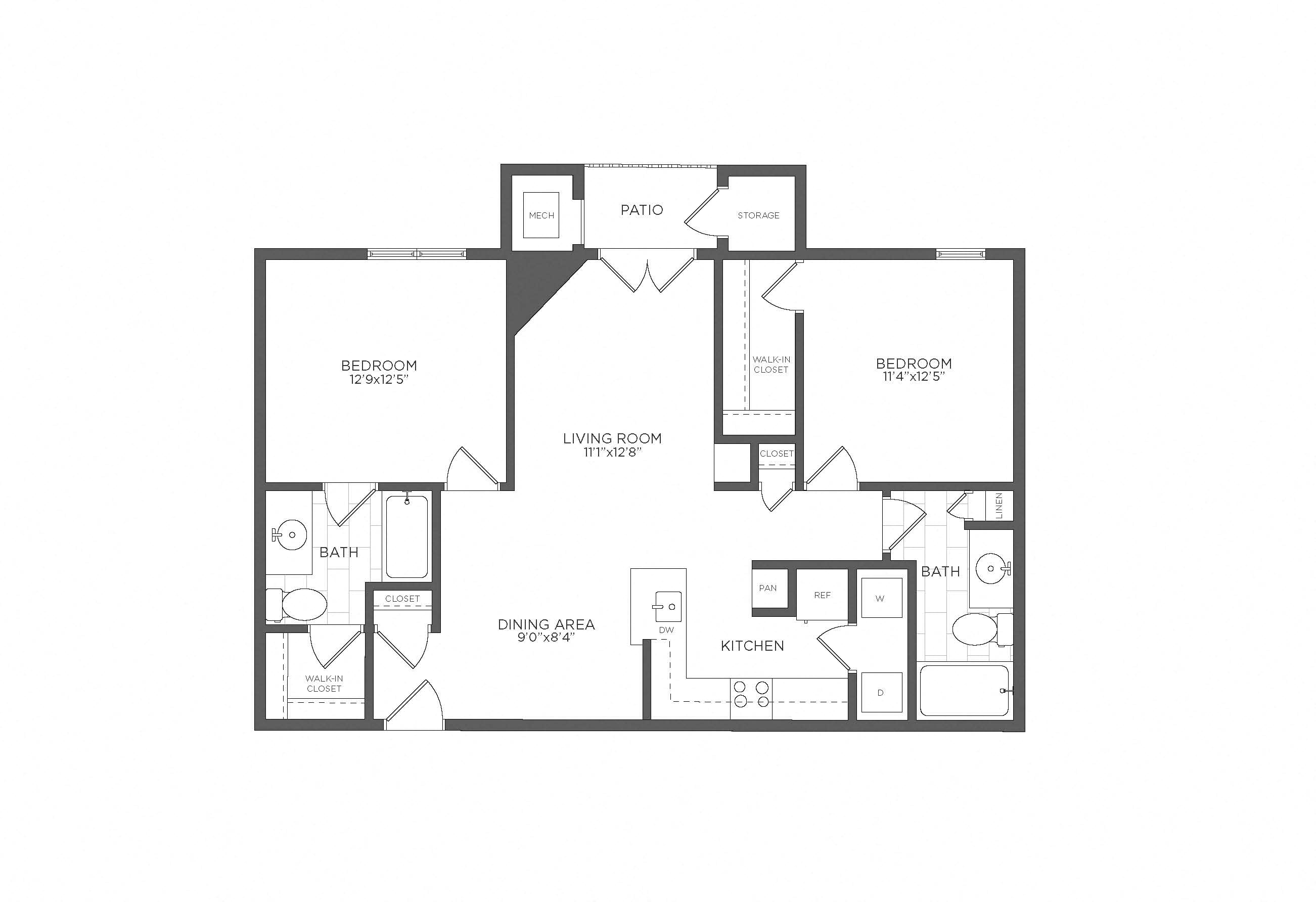 2 Bed/2 Bath-B3 floor plan