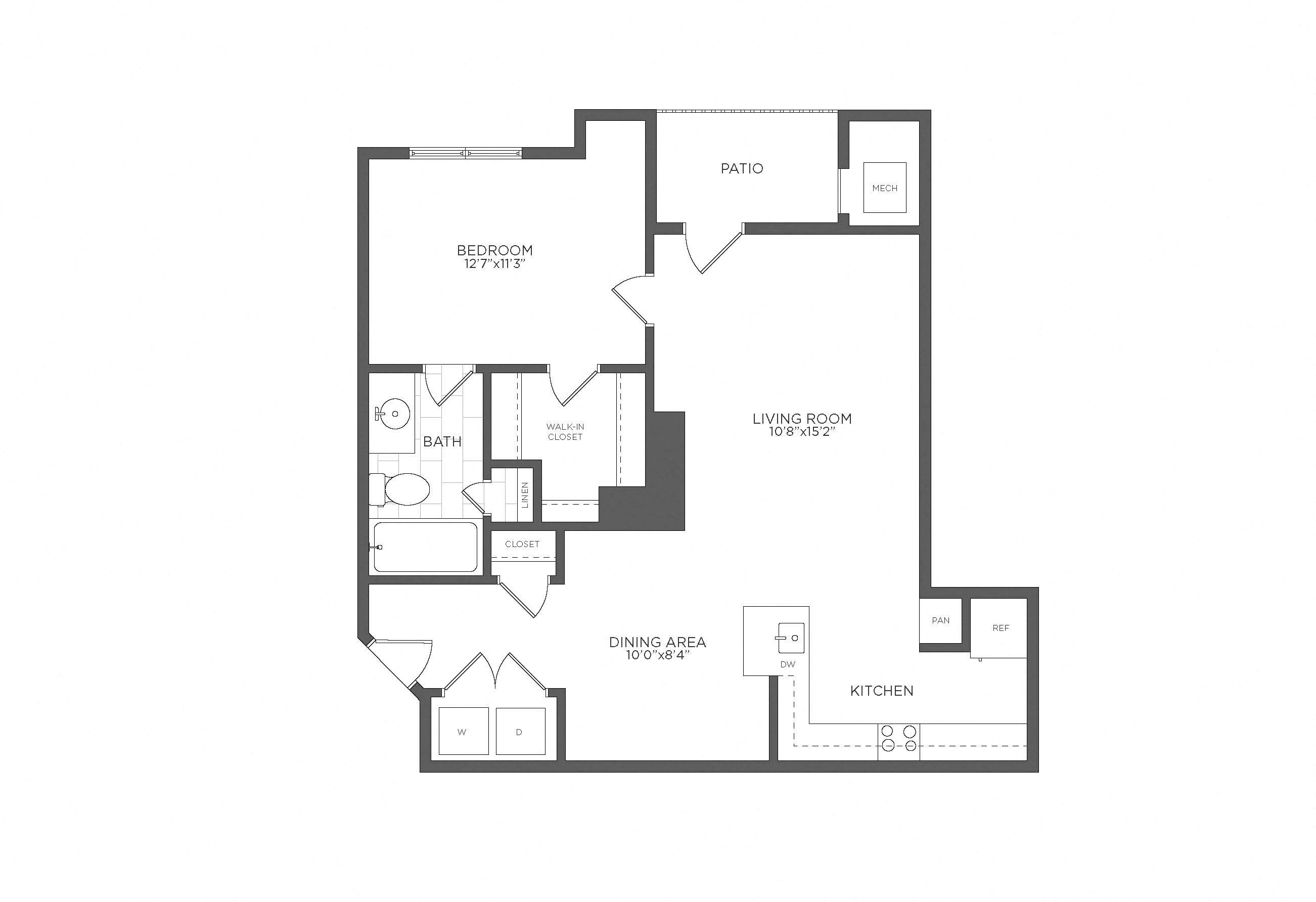 1 Bed/1 Bath-A3 floor plan