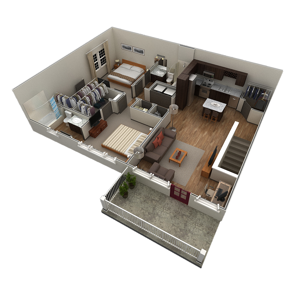 2 BR Designer Overlook floor plan
