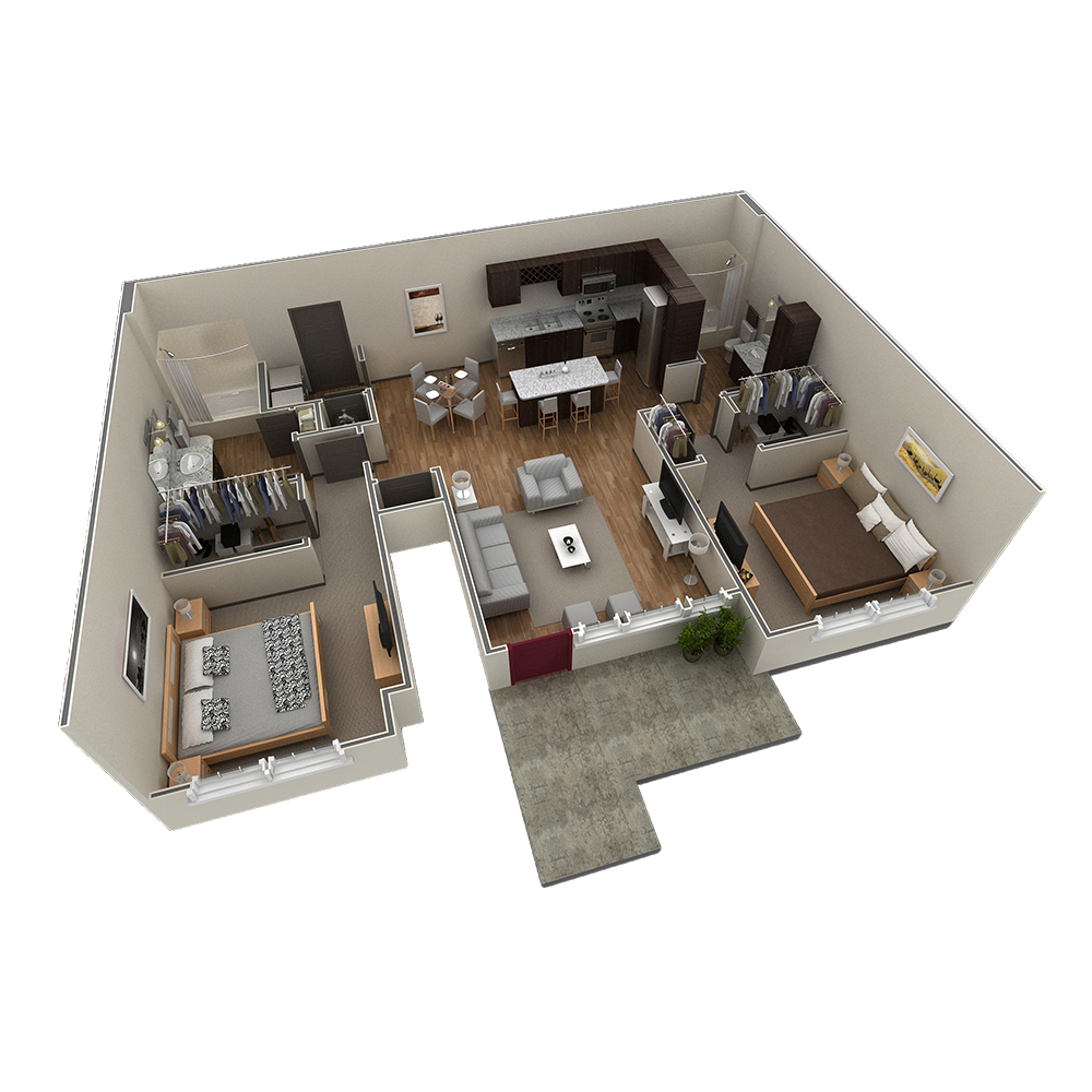 2 BR Grand Courtyard floor plan