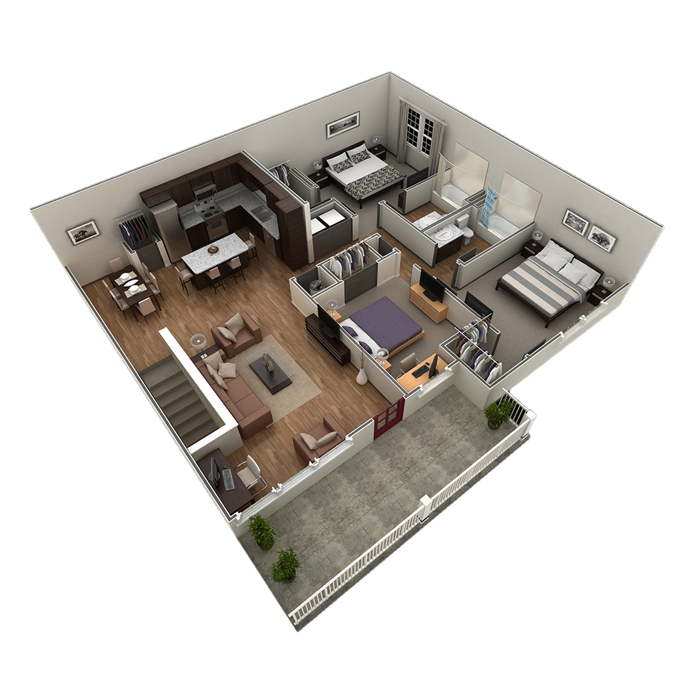 3 BR Grand Overlook floor plan