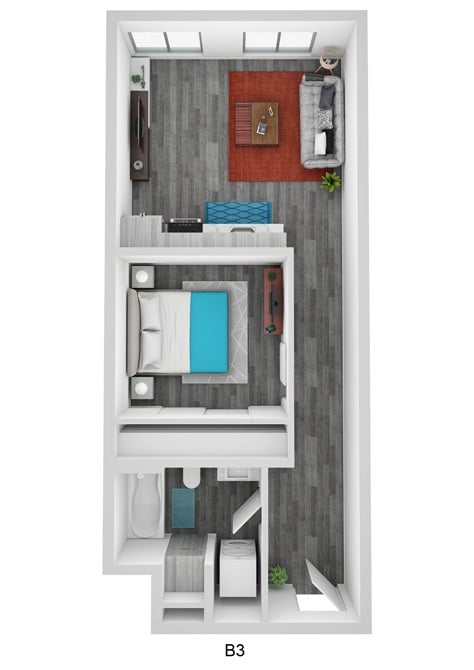 Open 1 Bedroom A16 floor plan