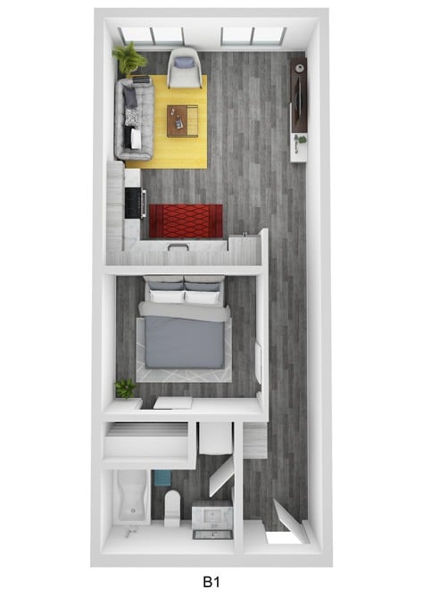 Open 1 Bedroom A21 floor plan