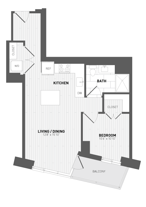 1 Bed/1 Bath-B-1 floor plan