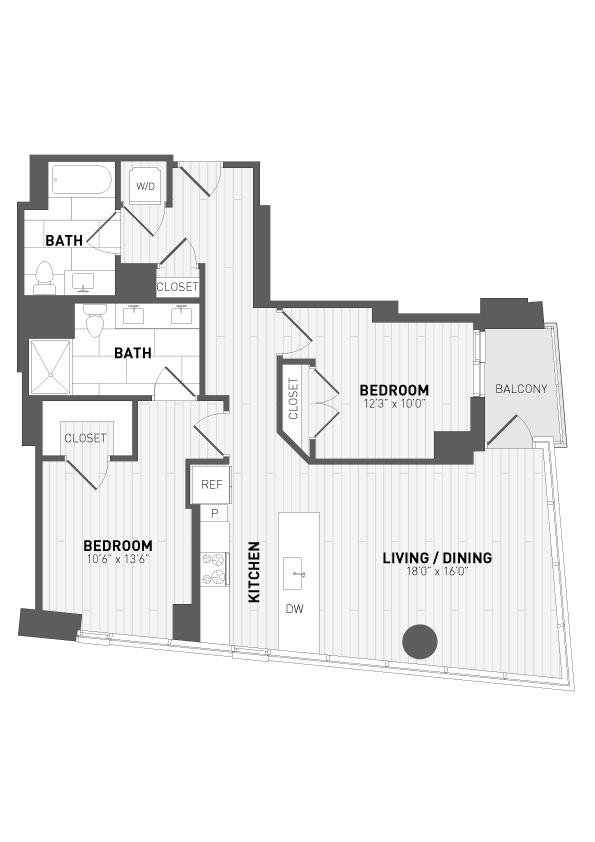 2 Bed/2 Bath-D-4 floor plan