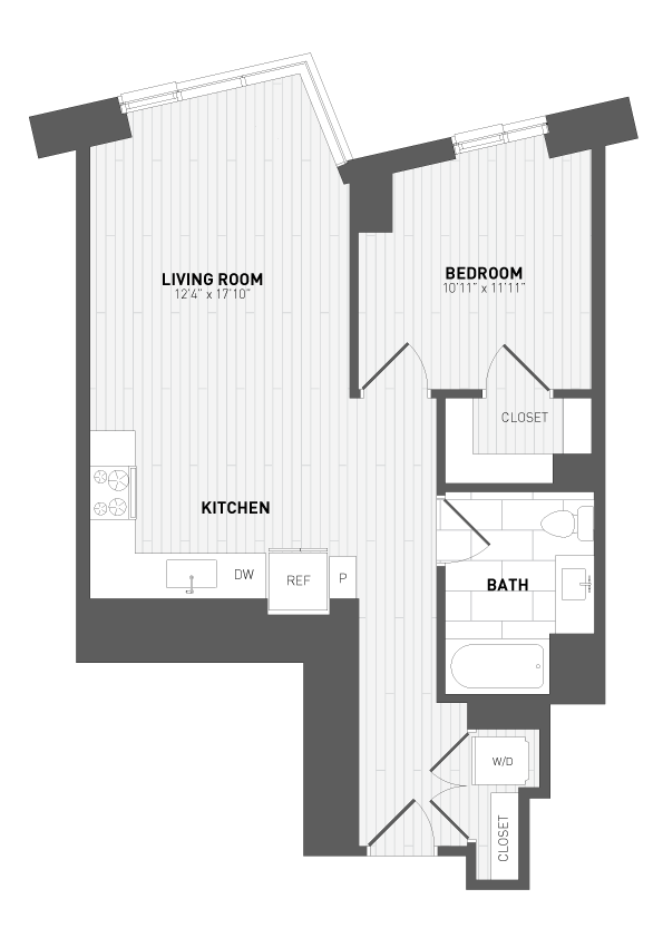 1 Bed/1 Bath-B-5 floor plan