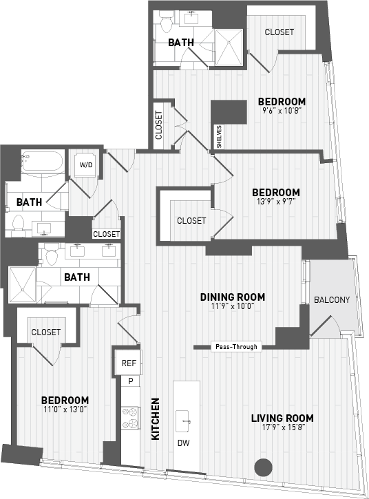 3 Bed/3 Bath-E-3 floor plan