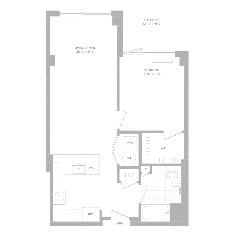 A2 -1x1 floor plan