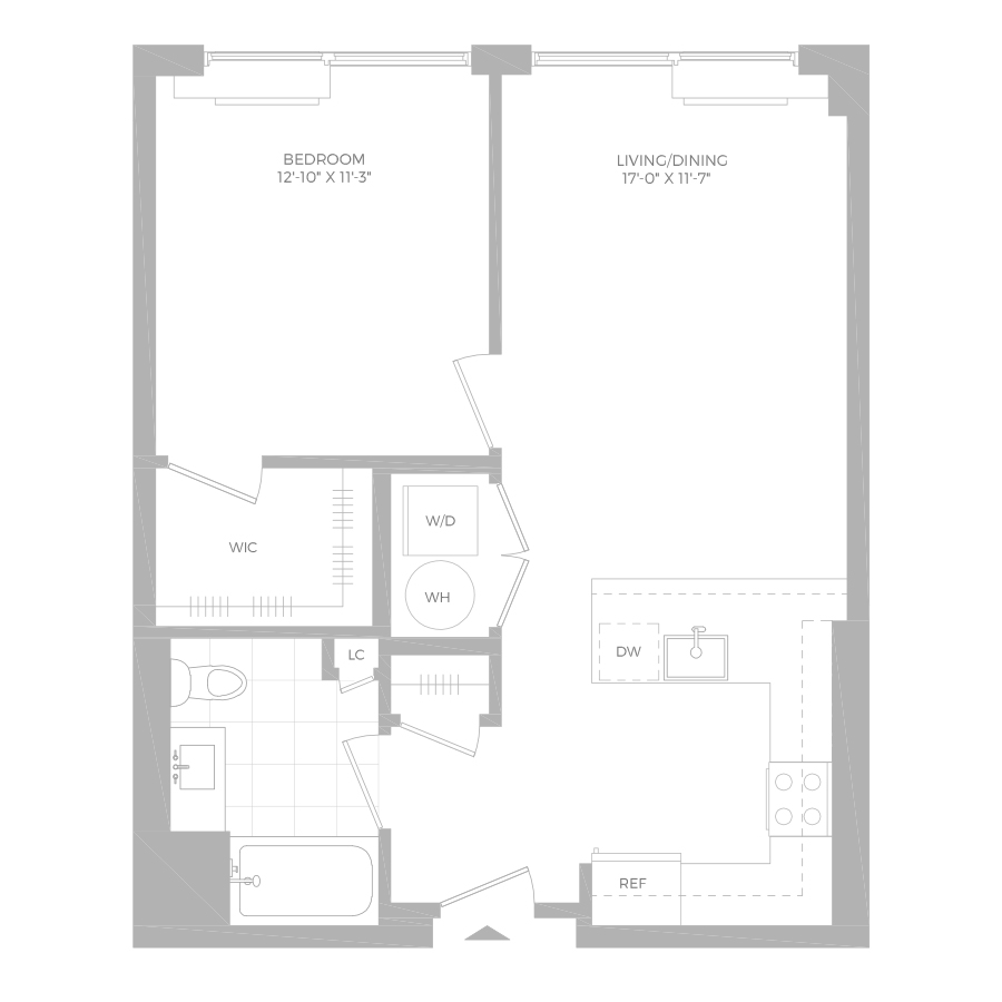 A1 -1x1 floor plan