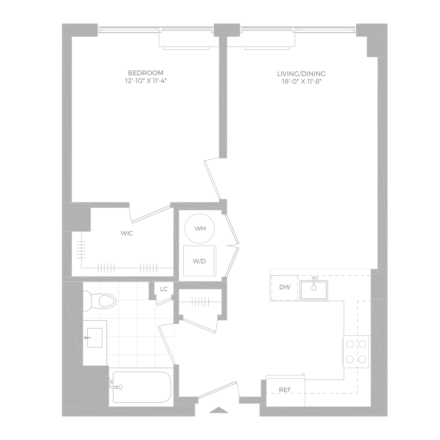 A8 -1x1 floor plan