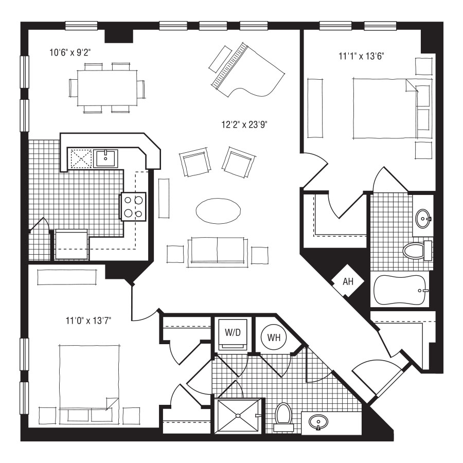 2K floor plan