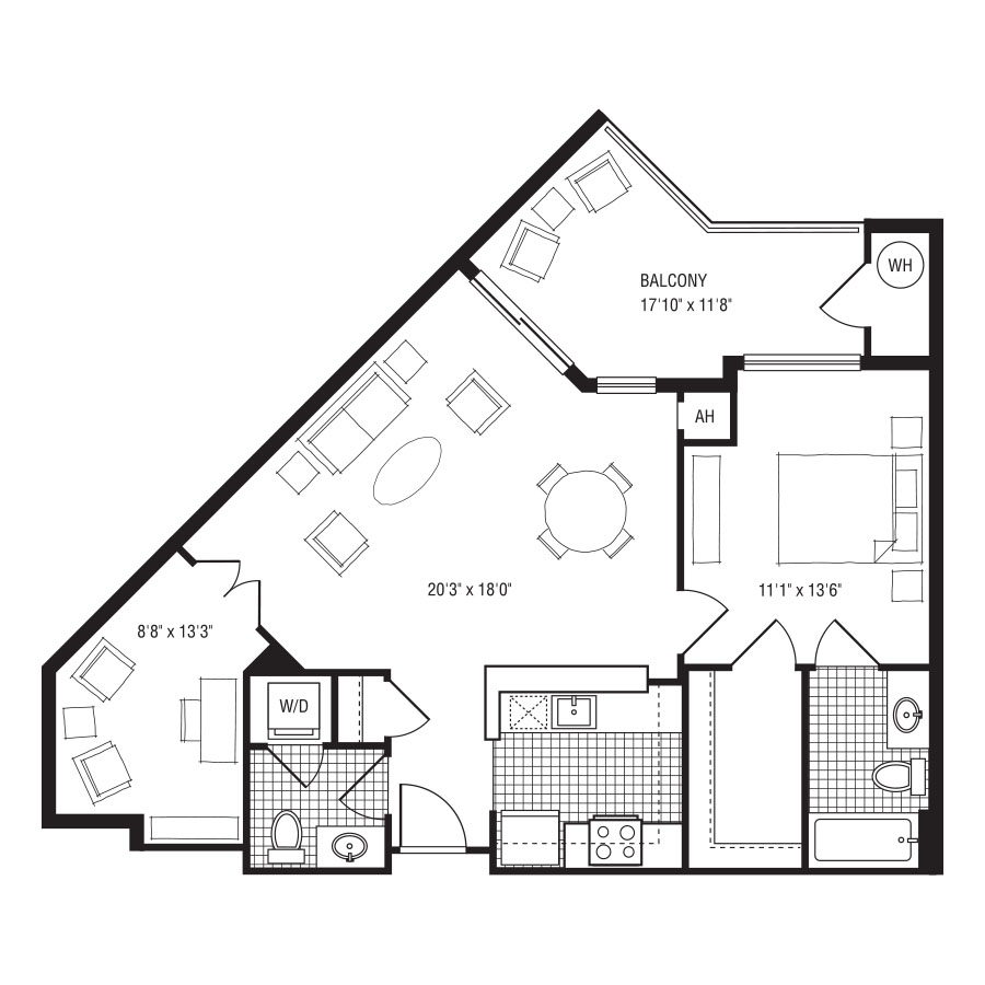 1BZ+D floor plan