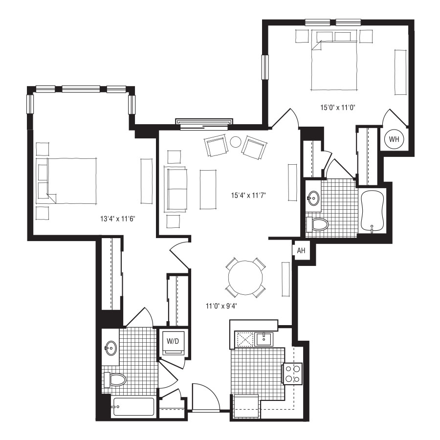 2HB floor plan