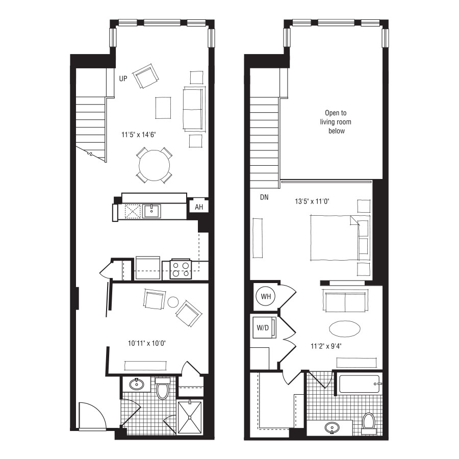 1NL-1NR+L floor plan