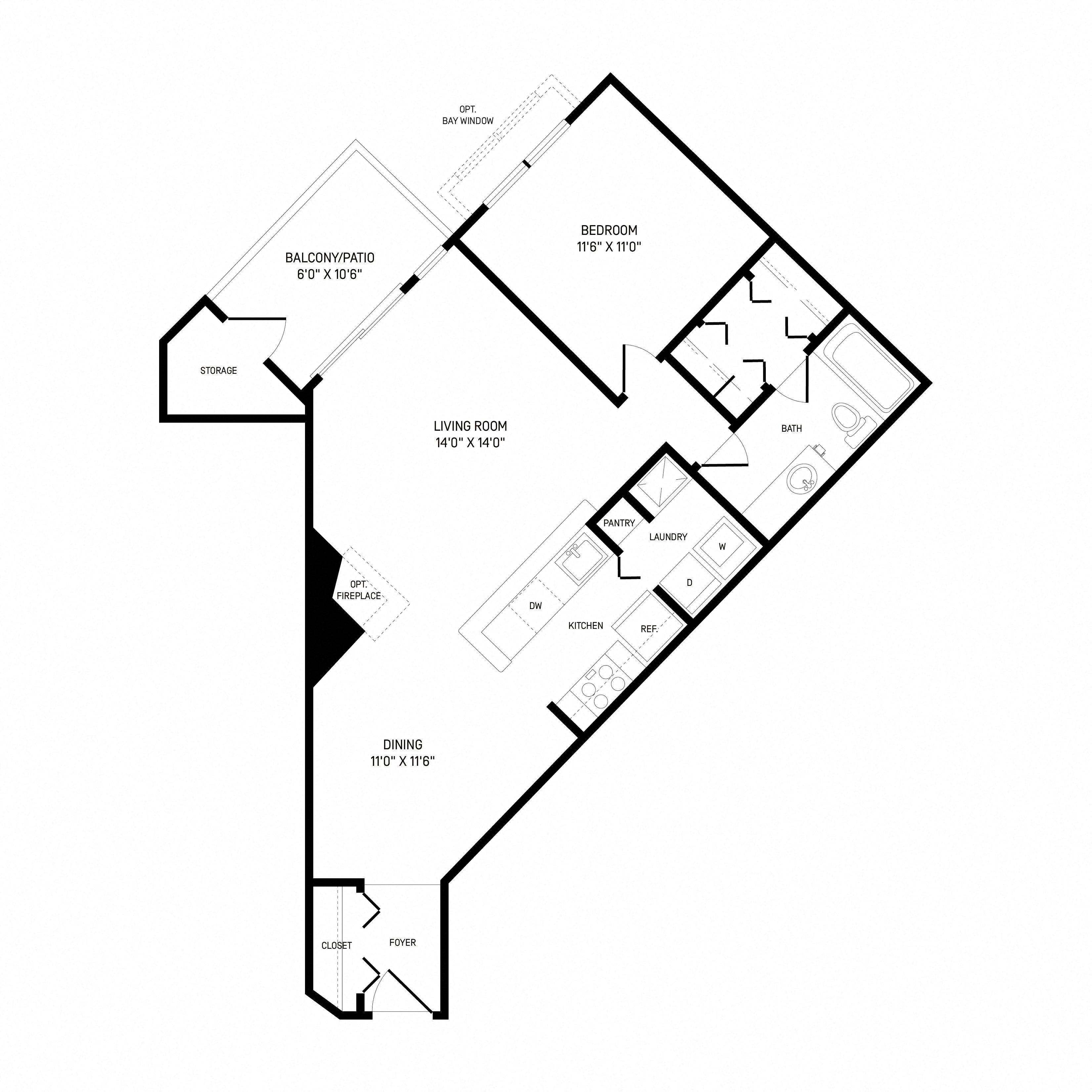 1 Bed/1 Bath-A1 floor plan