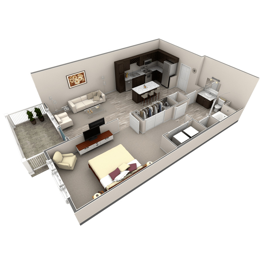 1 Bedroom Premier Overlook floor plan