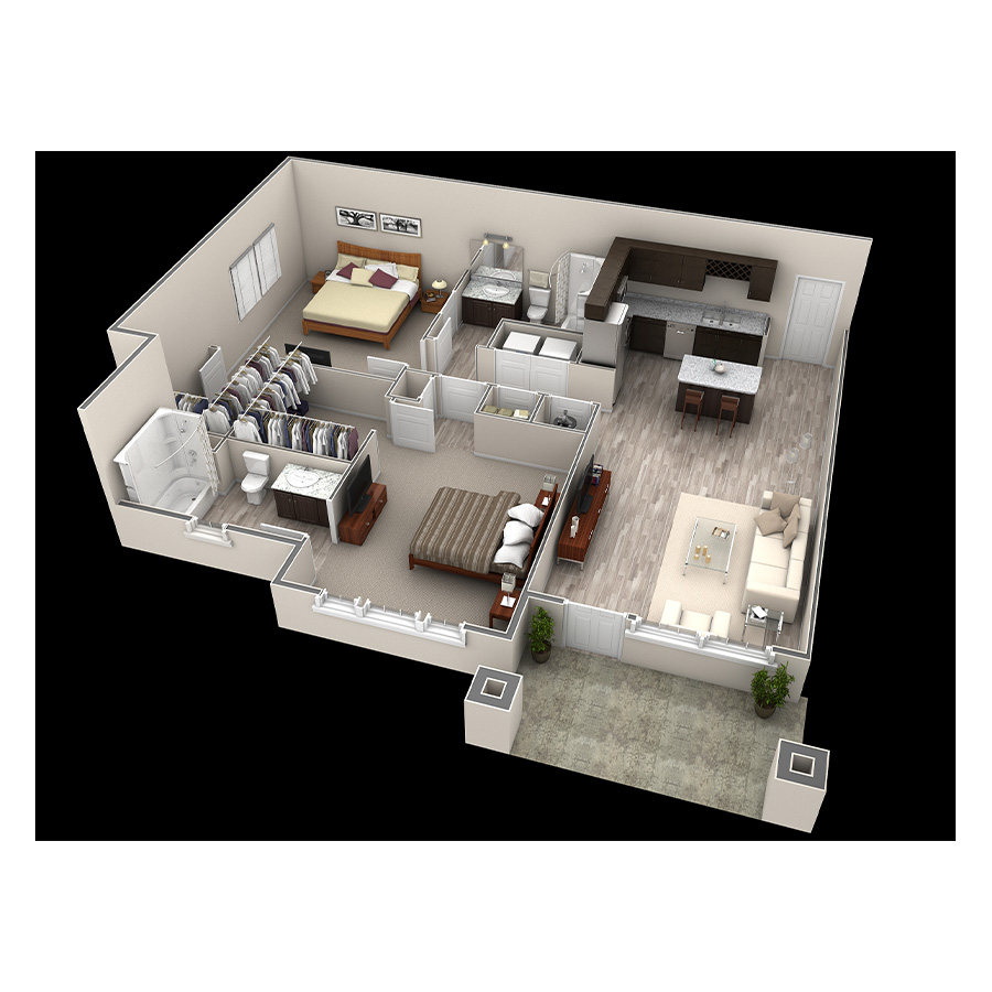 2 Bedroom Premier Courtyard floor plan