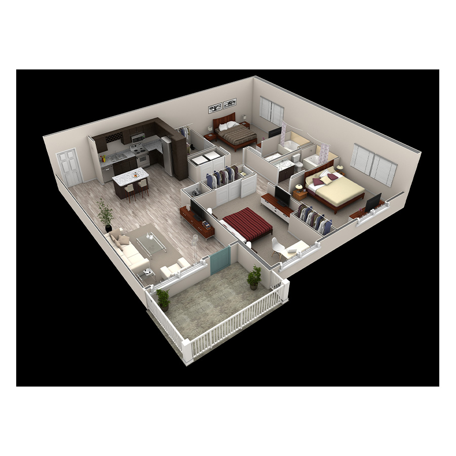 3 Bedroom Premier Overlook floor plan