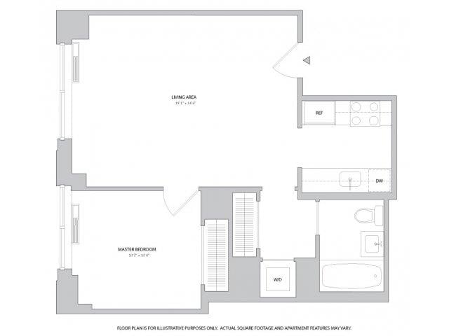 1BR - 2 floor plan