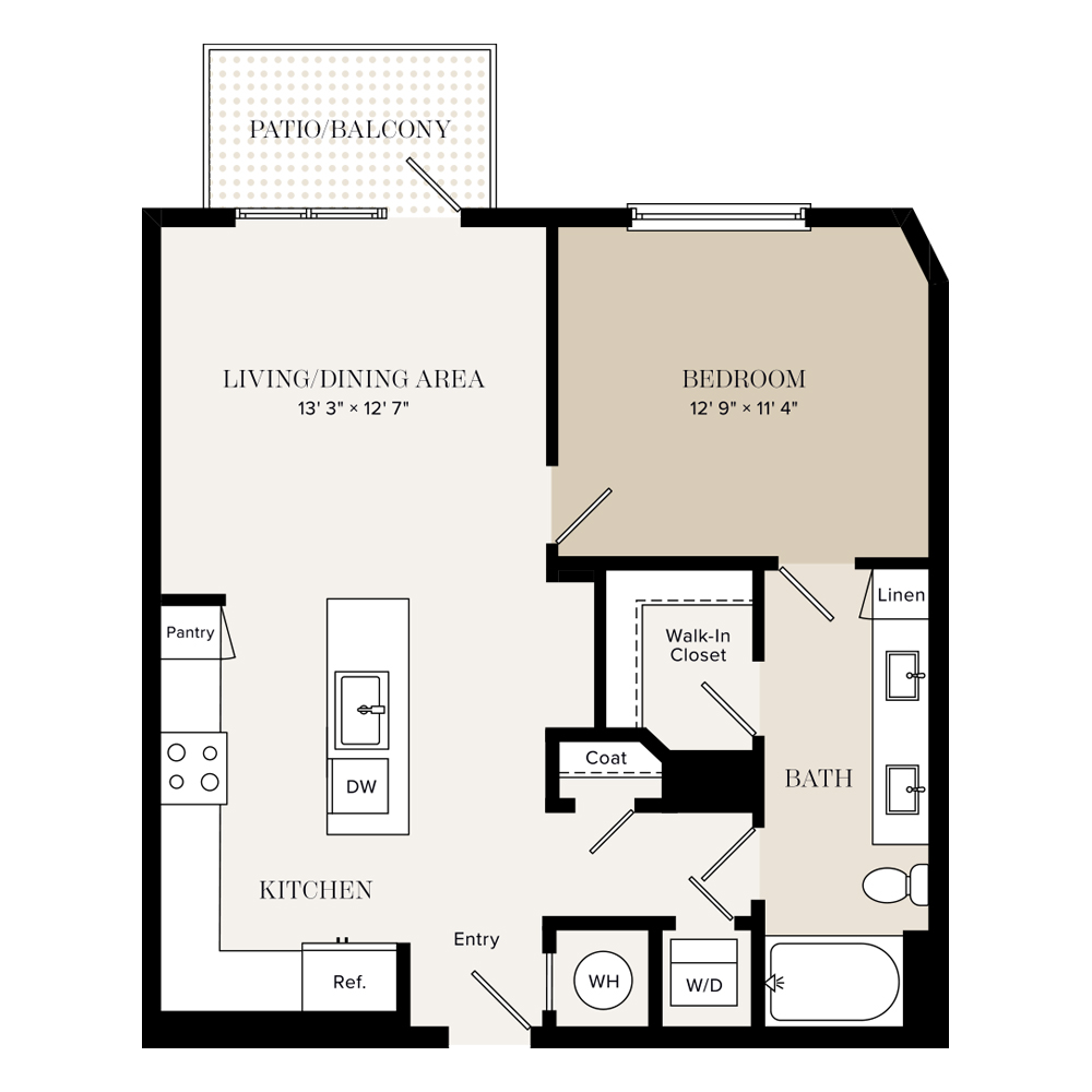 1 Bed/1 Bath-A3 floor plan