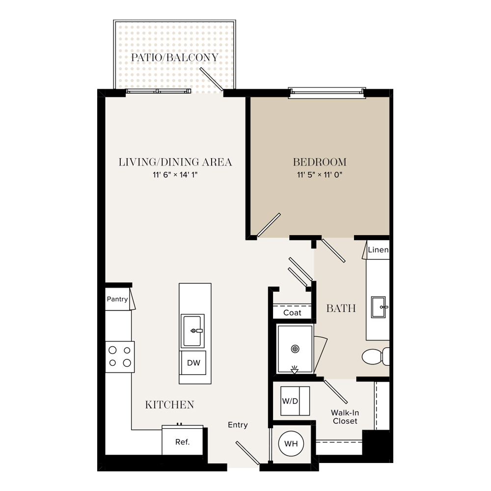 1 Bed/1 Bath-A1.1 floor plan