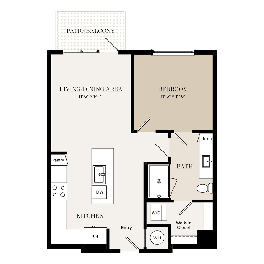 1 Bed/1 Bath-A1 floor plan