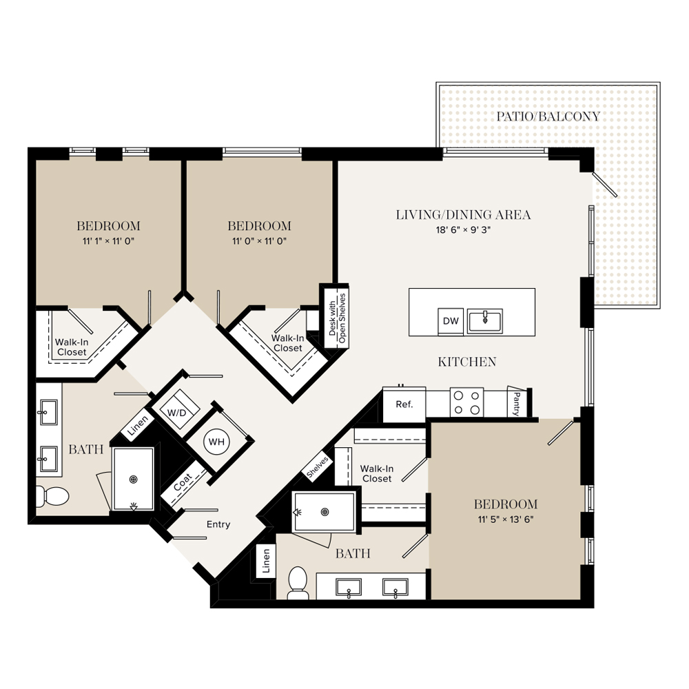 3 Bed/2 Bath-C2 floor plan