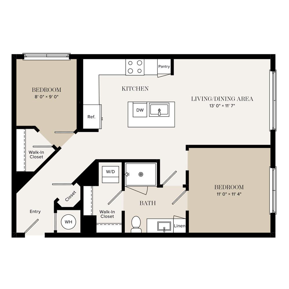 1 Bed + Den /1 Bath-A4 floor plan