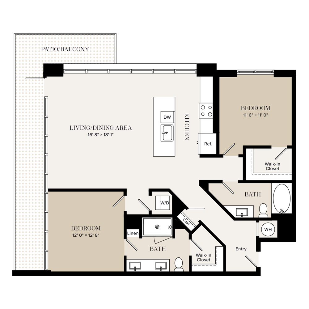 2 Bed/2 Bath-B4 floor plan