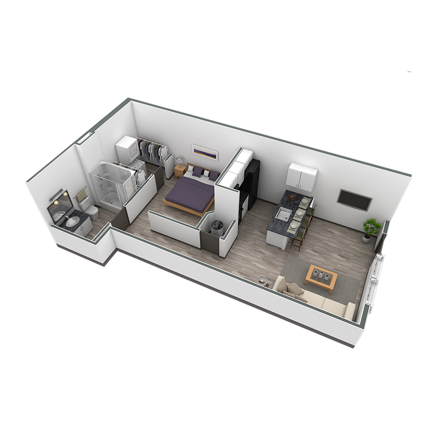 Studio Horizon Courtyard floor plan