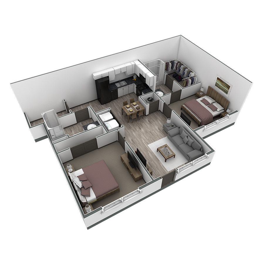 2-2 BR Horizon Courtyard floor plan
