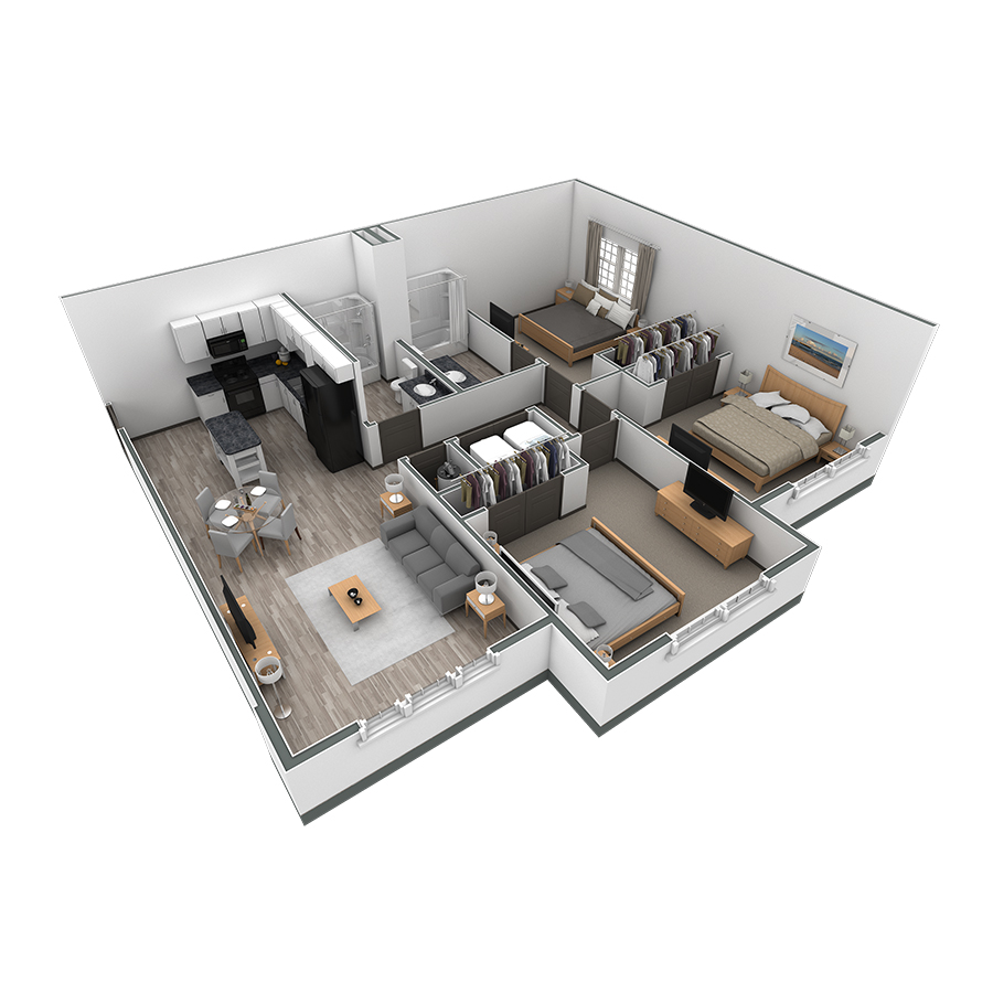 3-2 BR Horizon Overlook floor plan