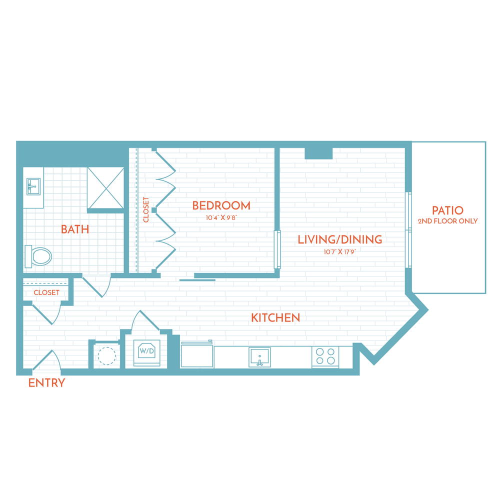 B5 | 1 Bed | 1 Bath floor plan