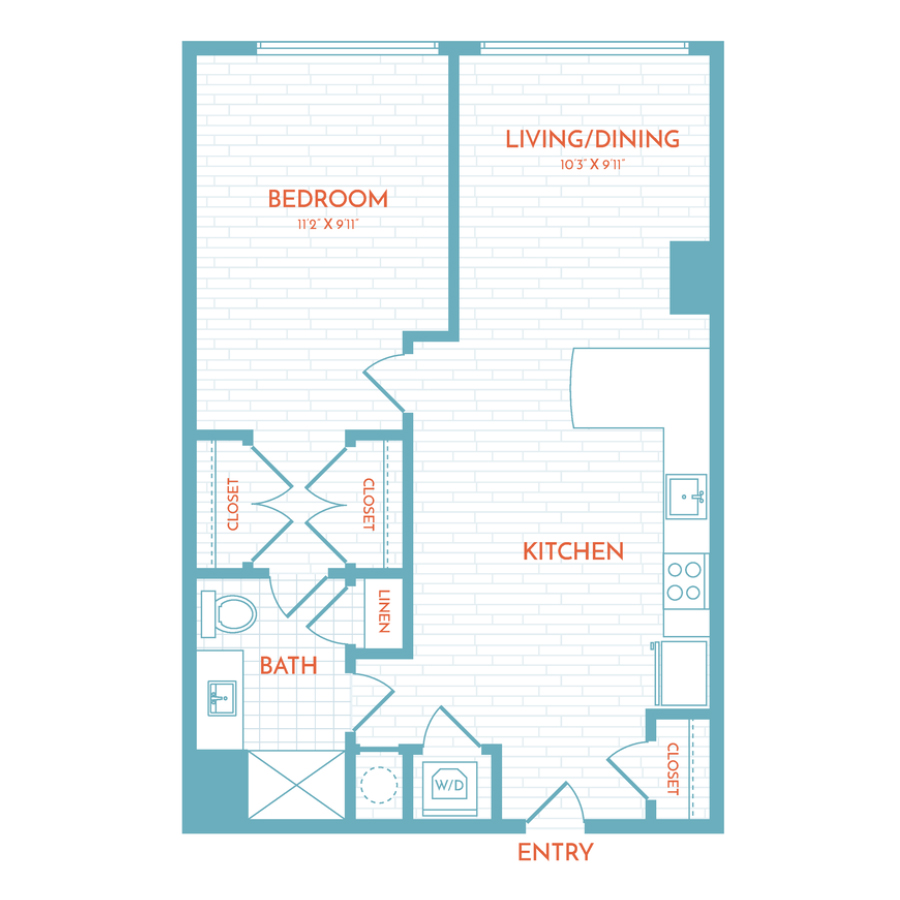 C4.1 | 1 Bed | 1 Bath floor plan
