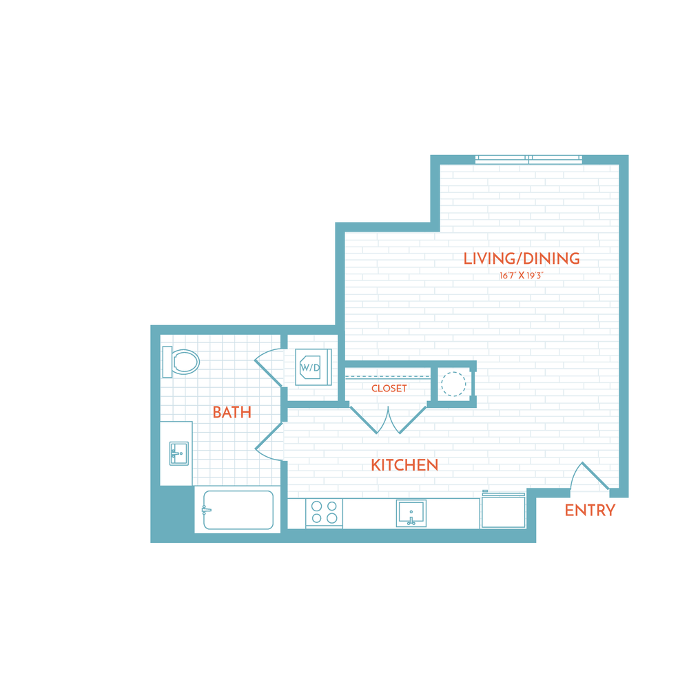 A3 | Studio | 1 Bath floor plan