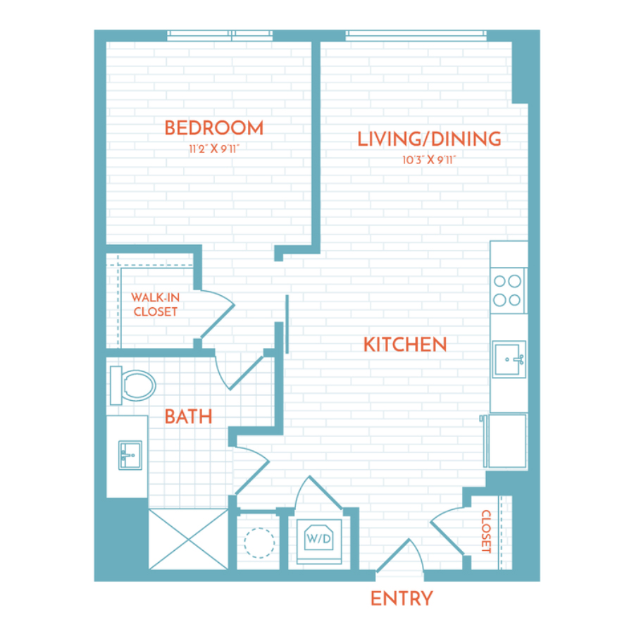 C2.1 | 1 Bed | 1 Bath floor plan