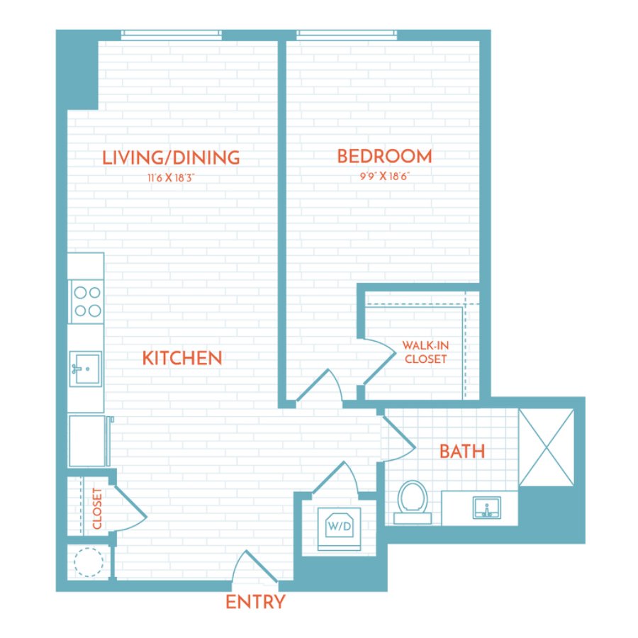C5.1 | 1 Bed | 1 Bath floor plan