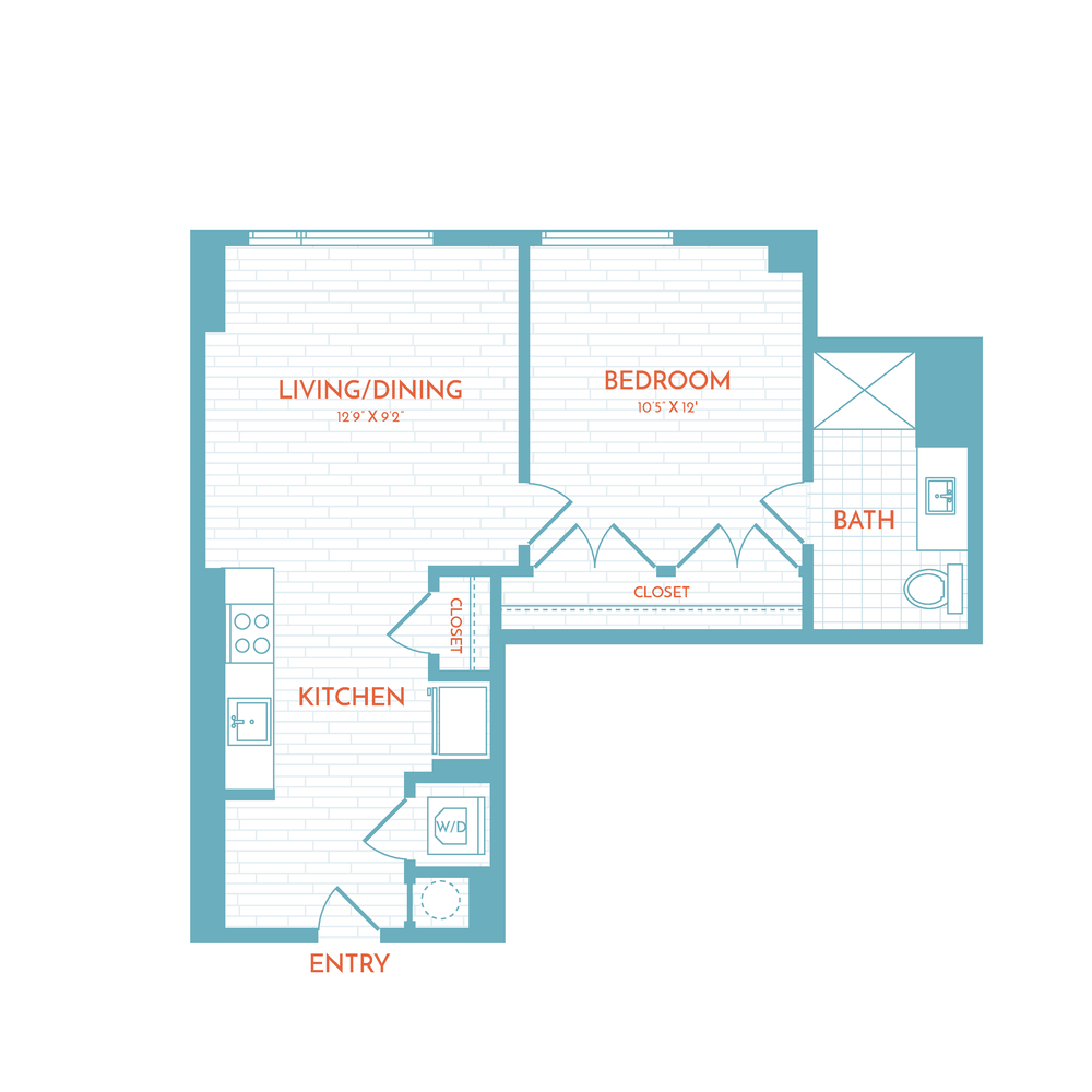 C3 | 1 Bed | 1 Bath floor plan