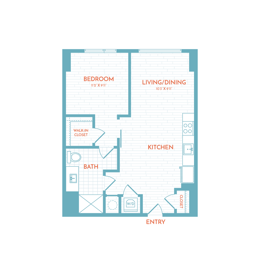 C2 | 1 Bed | 1 Bath floor plan