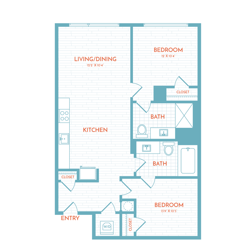 E7 | 2 Bed | 2 Bath floor plan