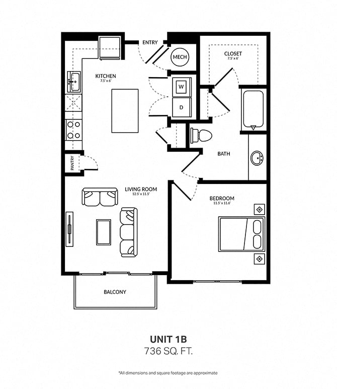1B floor plan