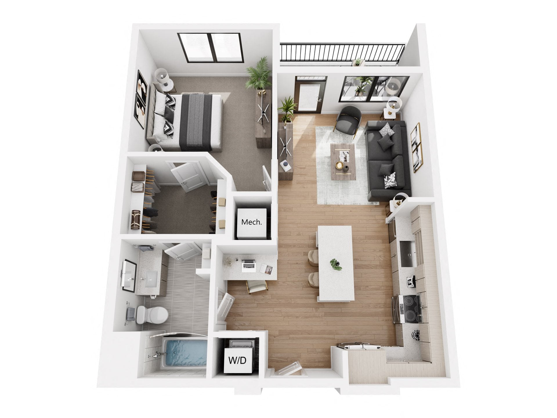 1BR-C floor plan