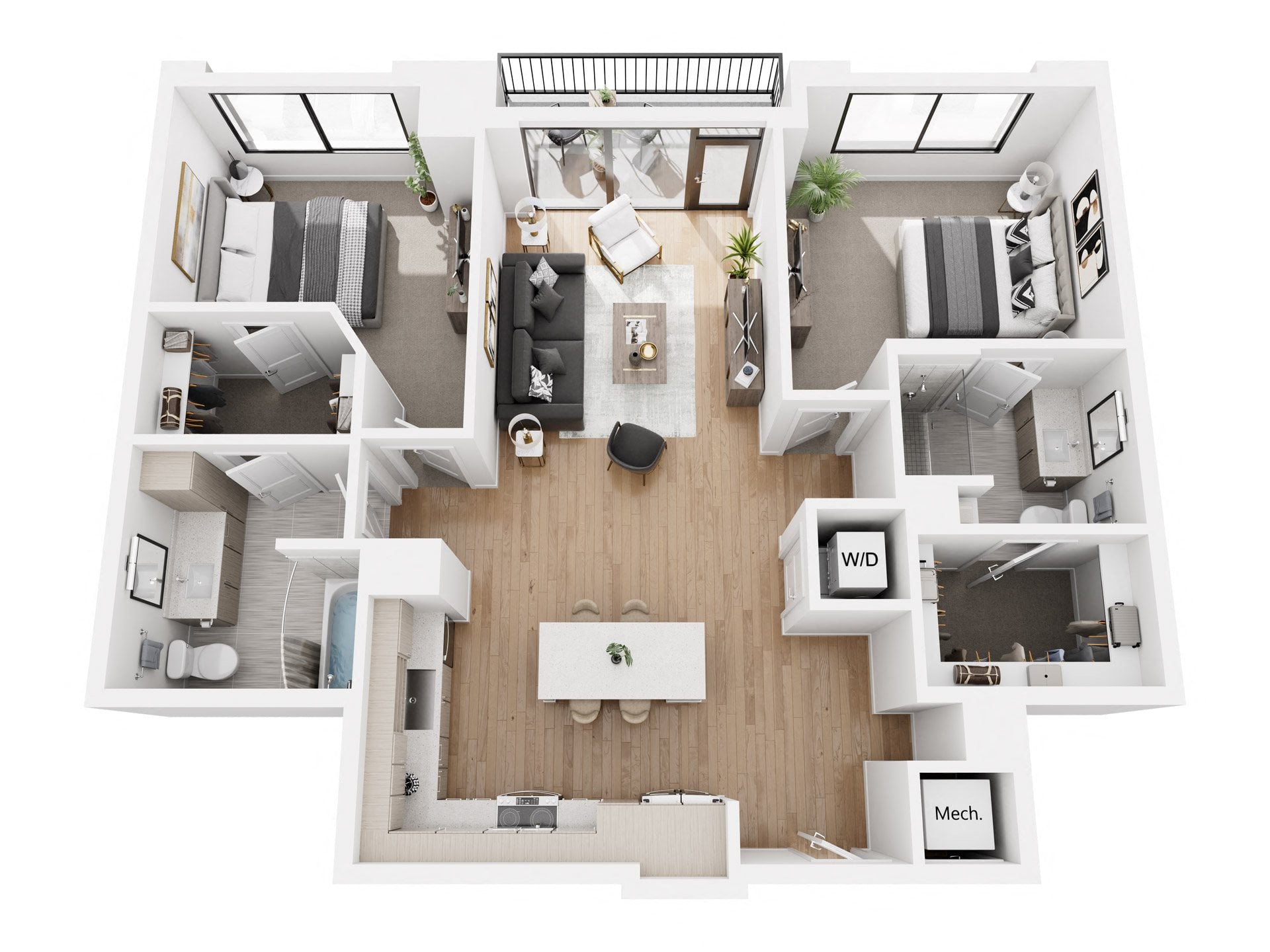2BR-3 floor plan