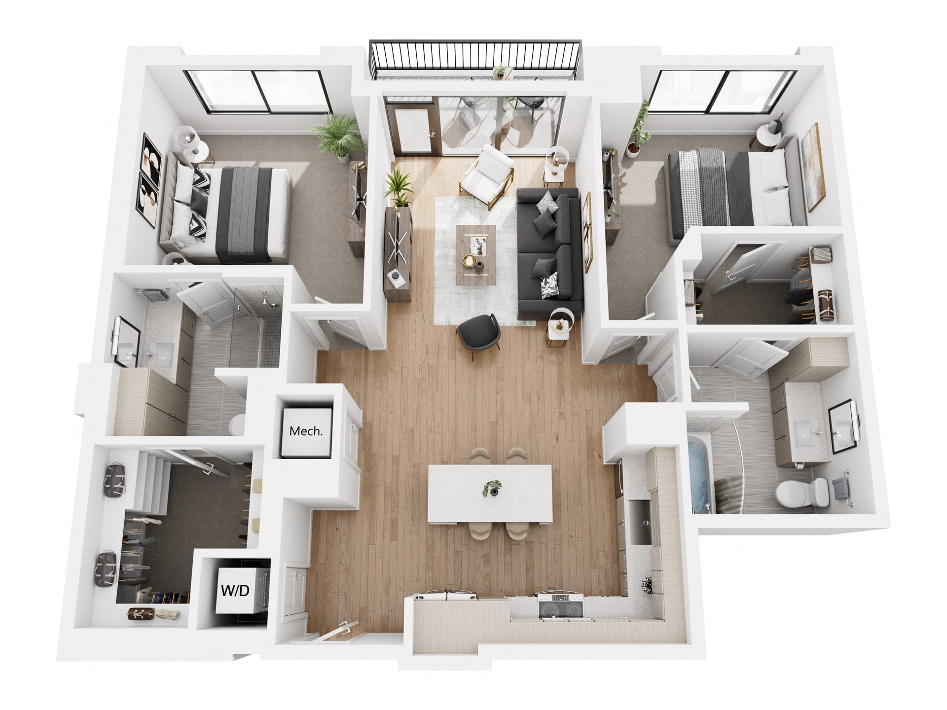 2BR-2 floor plan