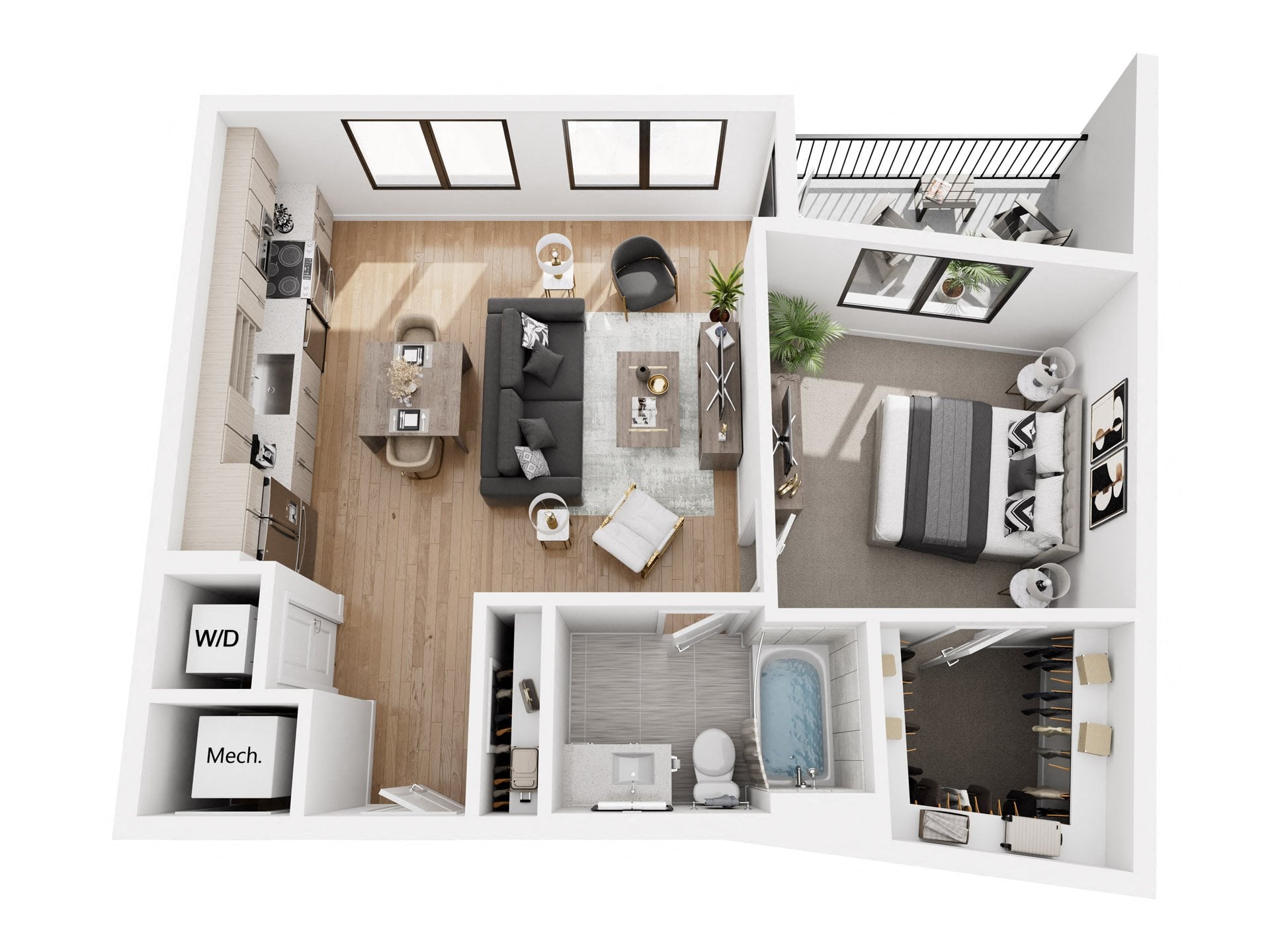 1BR-D floor plan