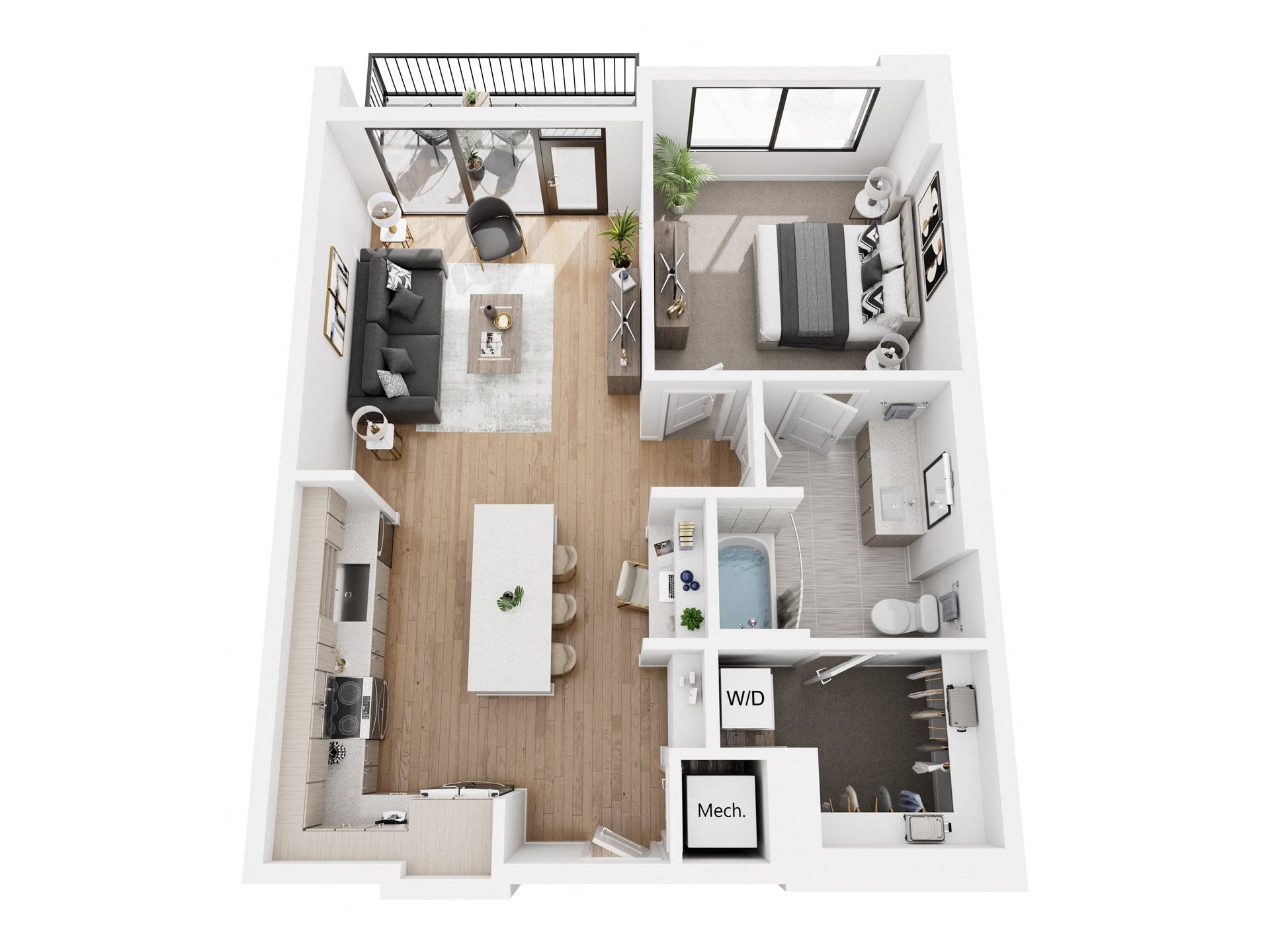 1BR-1 floor plan