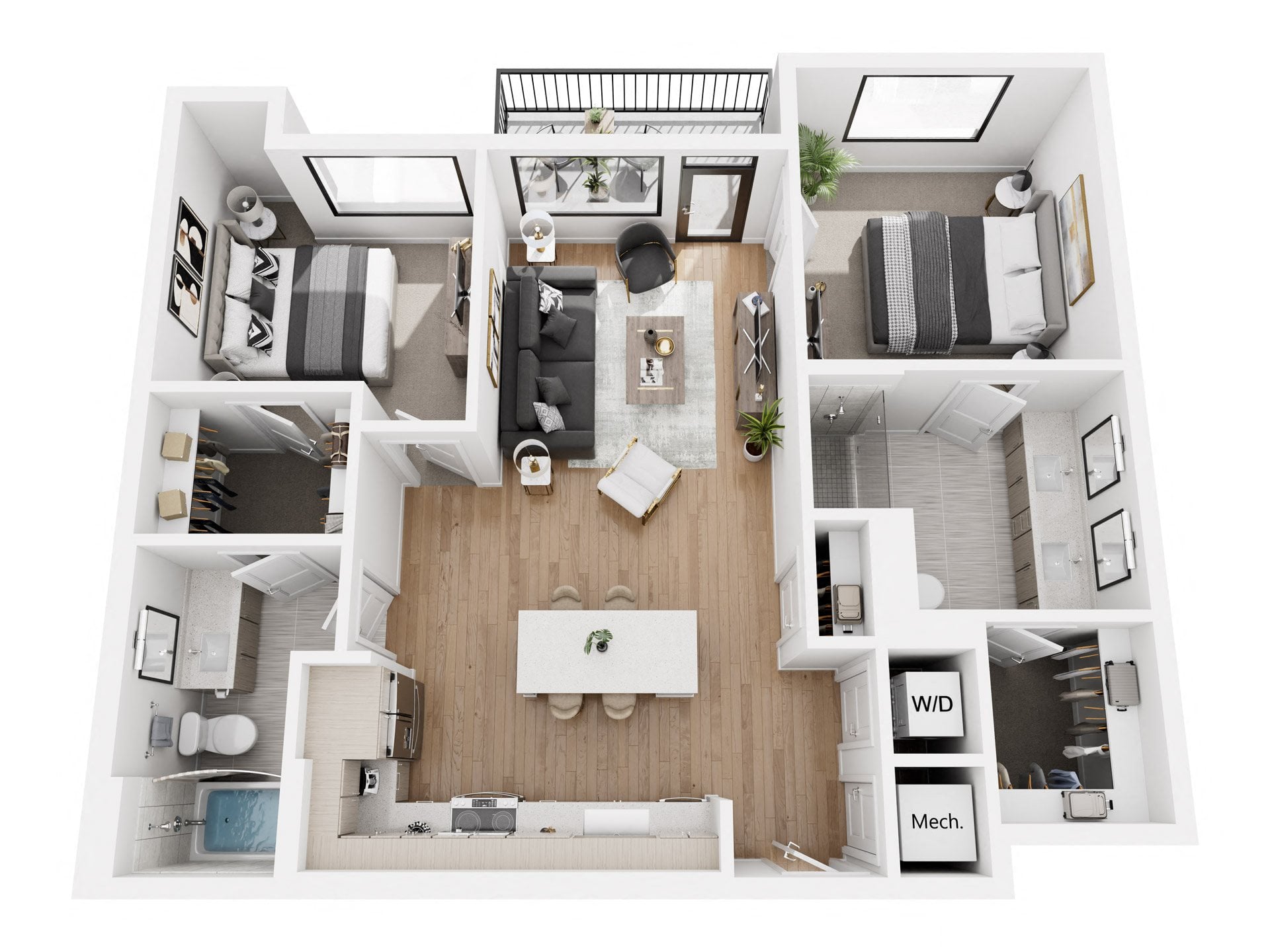 2BR-A floor plan